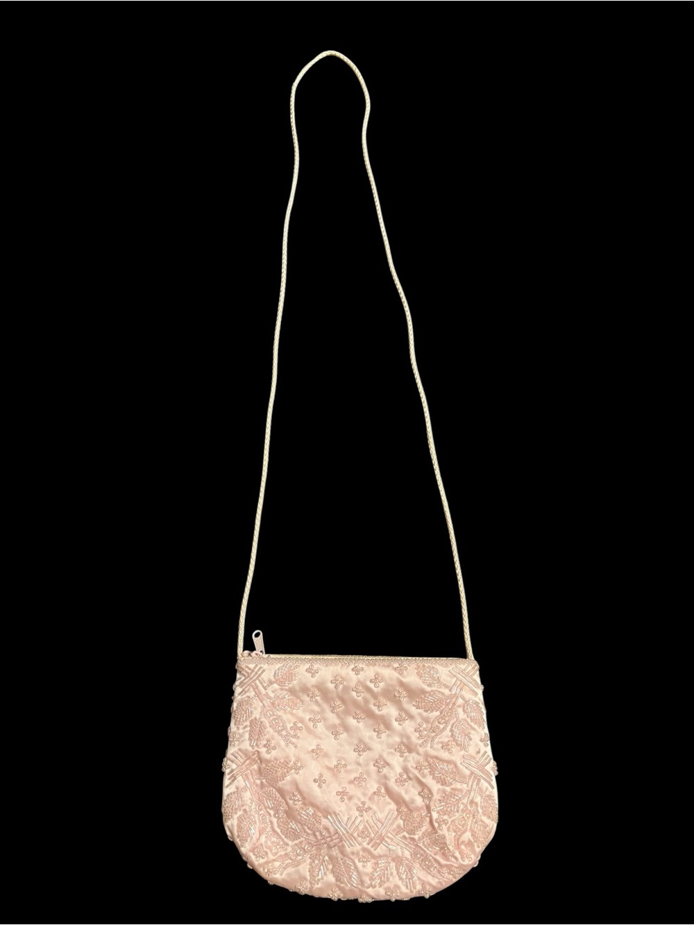 Vintage Carolyne Barton Beaded Bag ✨ Blush Pink Satin Evening Purse Vintage